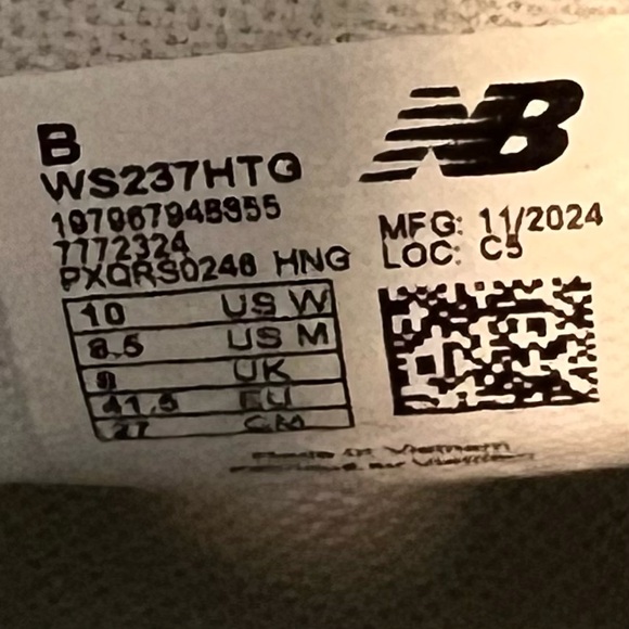 New Balance 237 Unisex Shoe Size 10 or 8.5 #B1393A - Picture 9 of 10